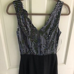 Black & silver sequin dress